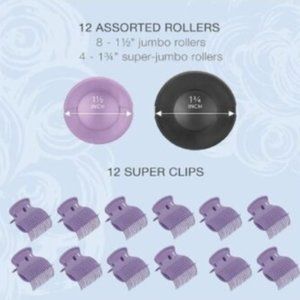 Conair Jumbo and Super Jumbo Ceramic Hot Rollers, Bonus Super Clips Included